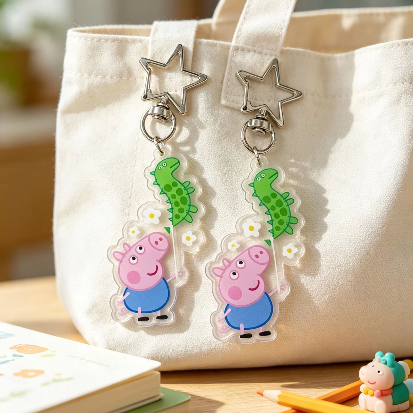 Cosplay Prop Diy - Peppa Pig George Acrylic Figure Keychain