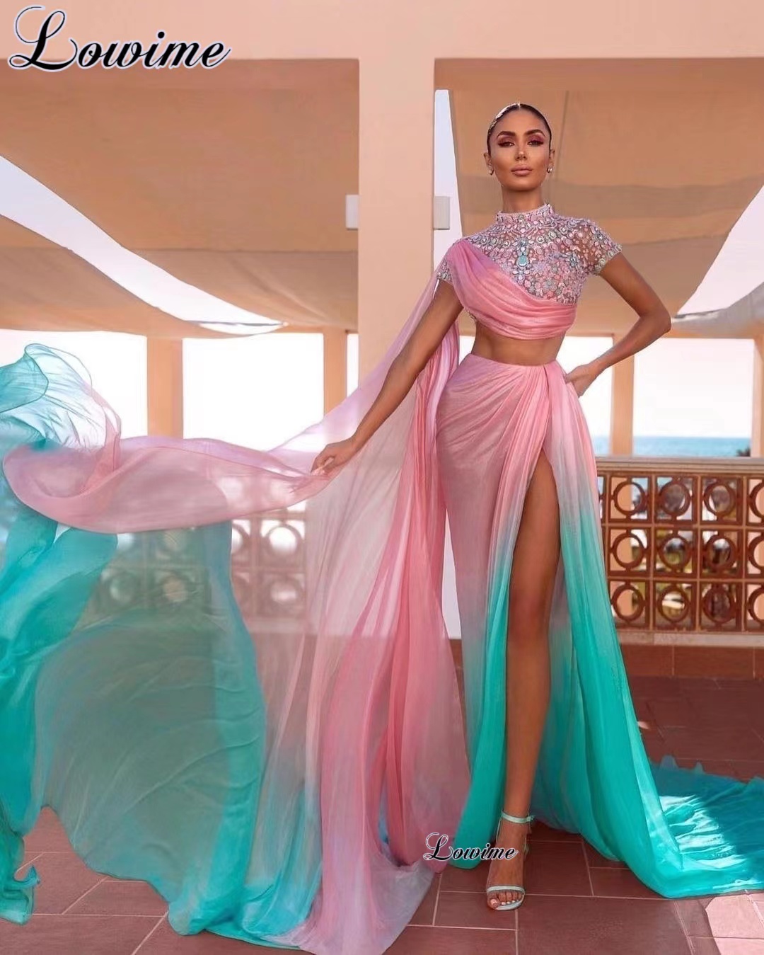 Two Pieces Dubai Prom Dresses  - Briar Cosplay Prop 评论和价格