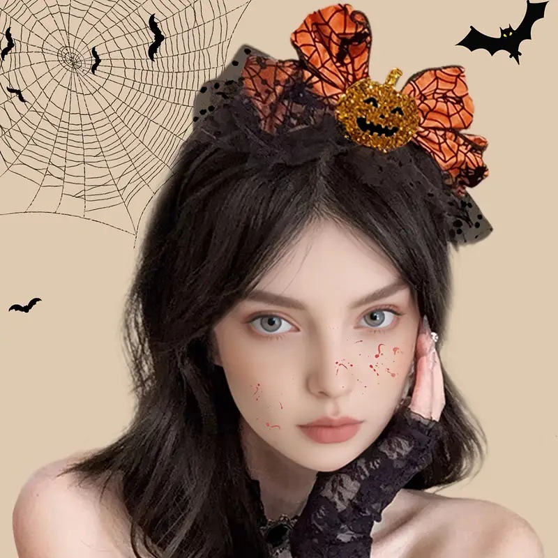 1pc Halloween Pumpkin Bow Head - Cosplay Bat Prop 评论和价格