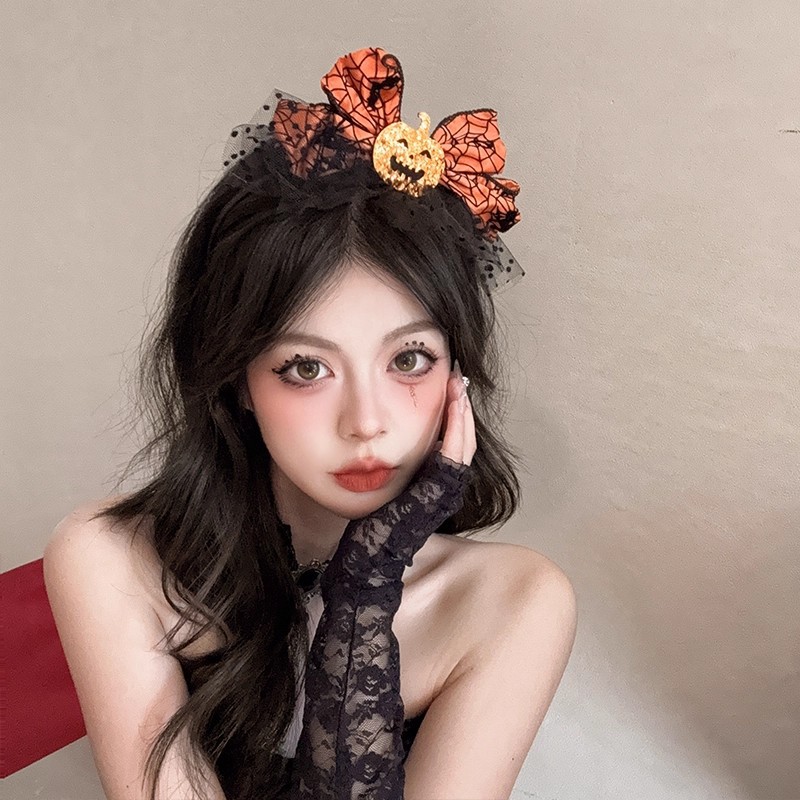 1pc Halloween Pumpkin Bow Head - Cosplay Bat Prop 评论和价格
