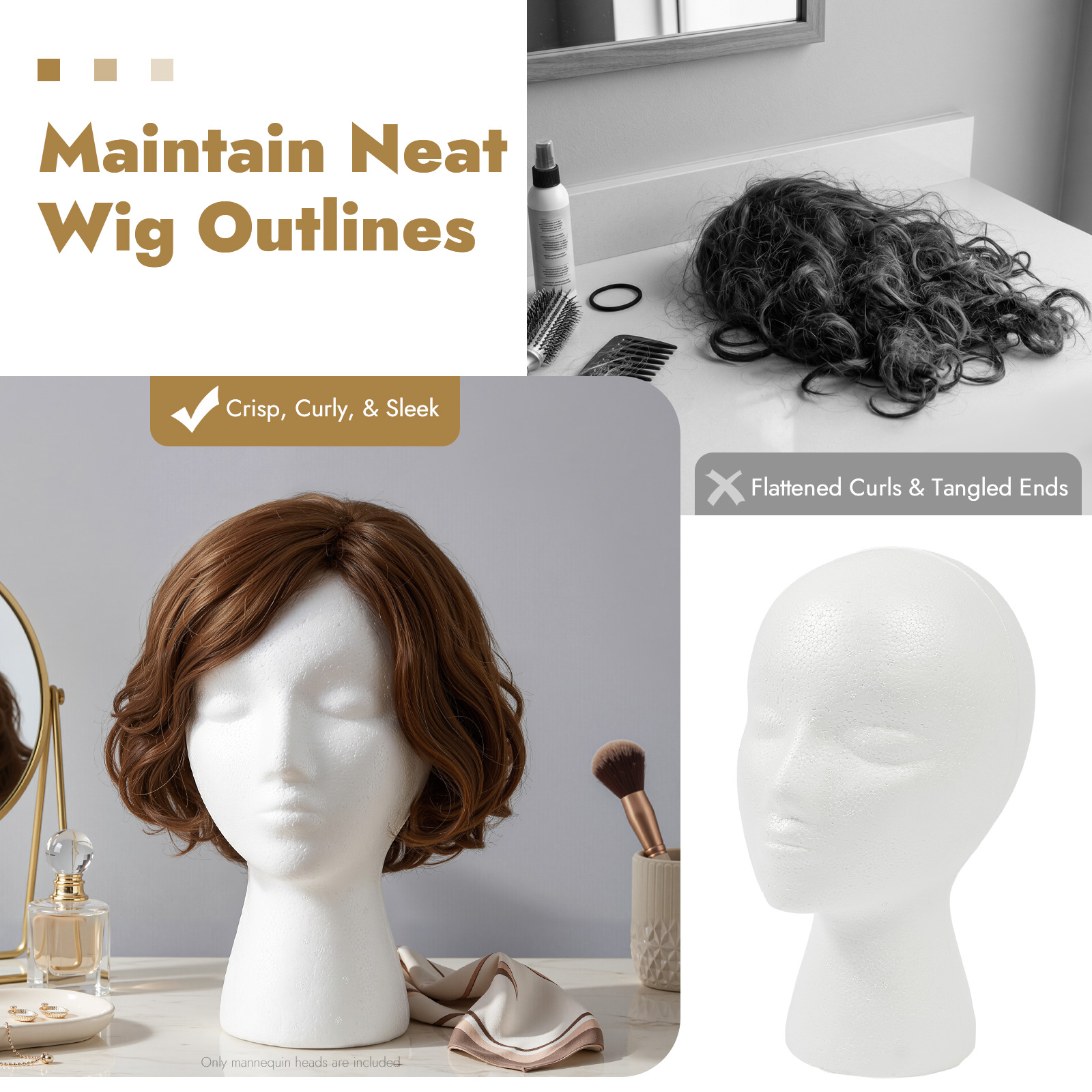 12 Pack EPS Foam Mannequin Hea - Cosplay Prop Foam 评论和价格