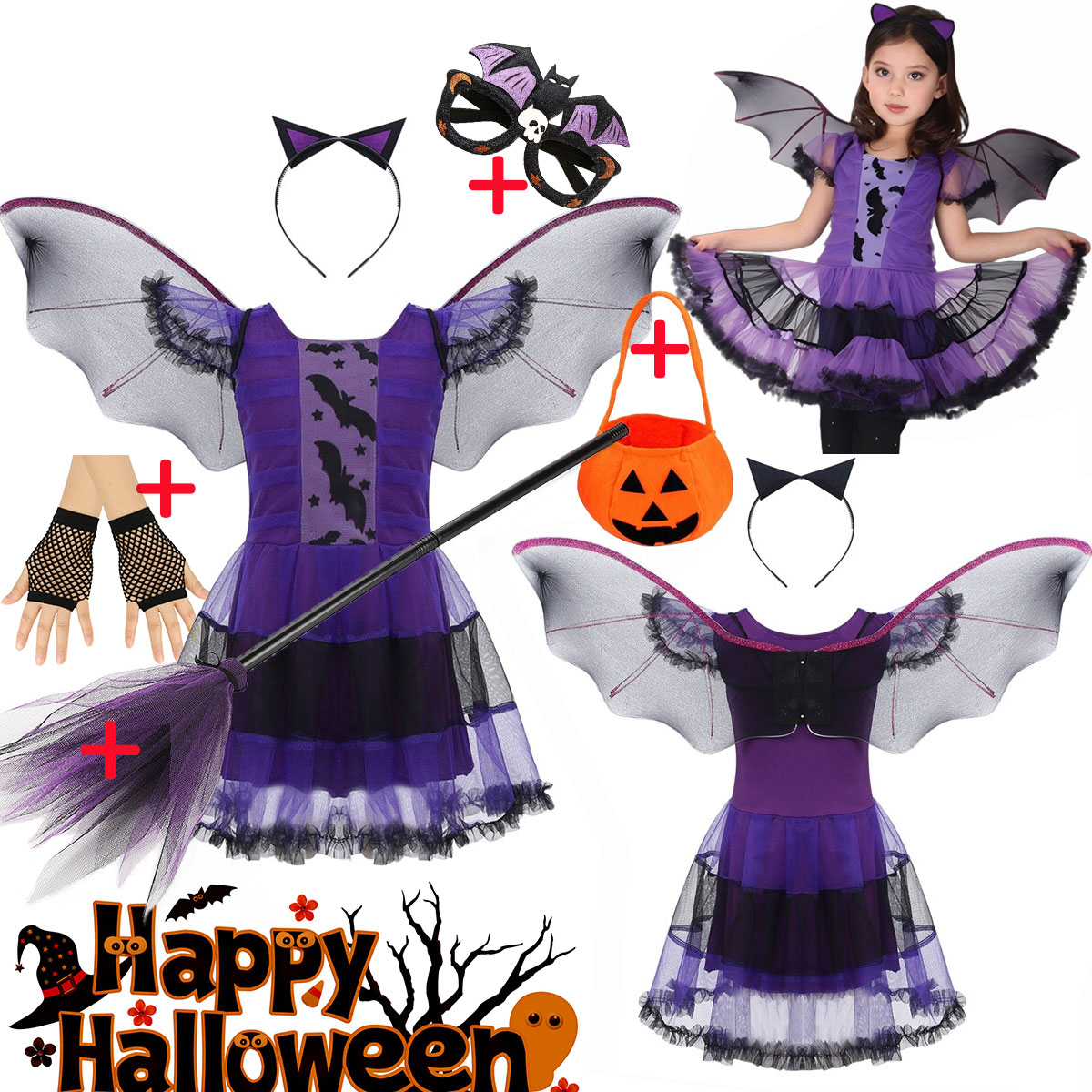 Girl Flying Bat Cosplay Costum - Cosplay Bat Prop 评论和价格