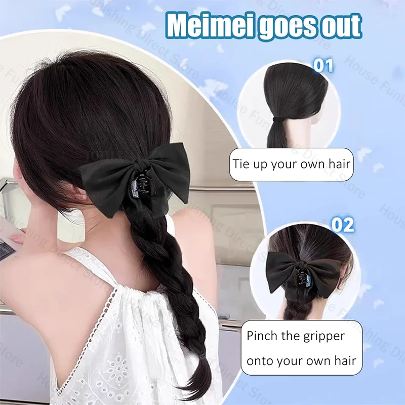 NEW Claw Clip Bow Wig Ponytail - Cosplay Prop Bow 评论和价格