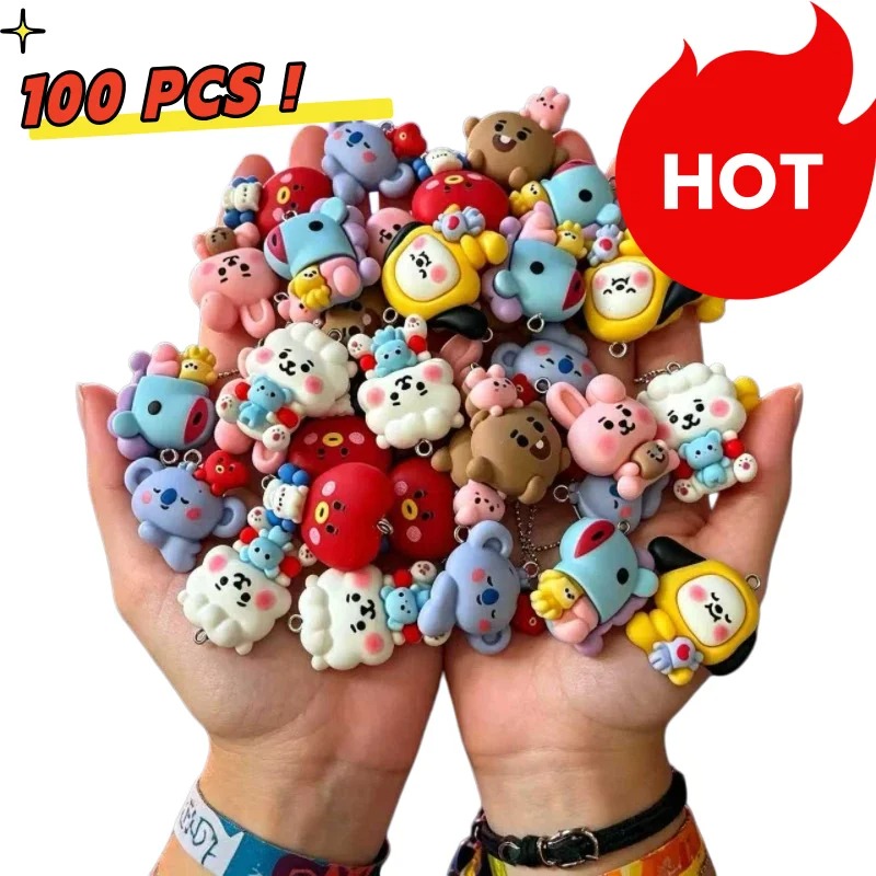 7pcs BT21 Resin Cartoon Charm  - Cosplay Prop Diy 评论和价格