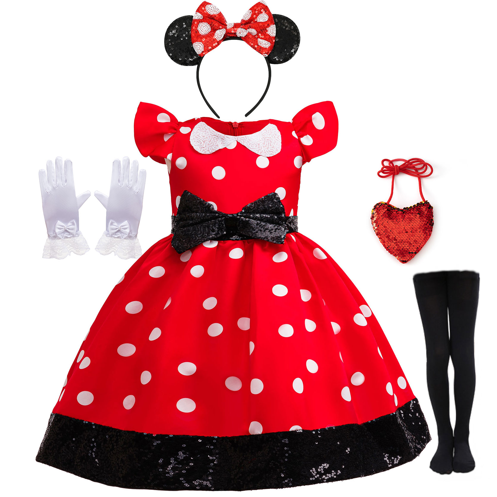 Cute Little Girls Red White Po - Cosplay Prop Bow 评论和价格